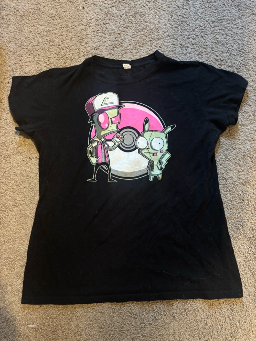 Invader Zim Pokémon Black T-Shirt